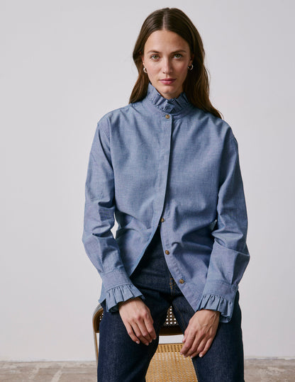 Chemise Laurine en denim bleu