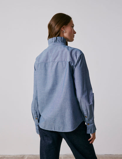 Chemise Laurine en denim bleu