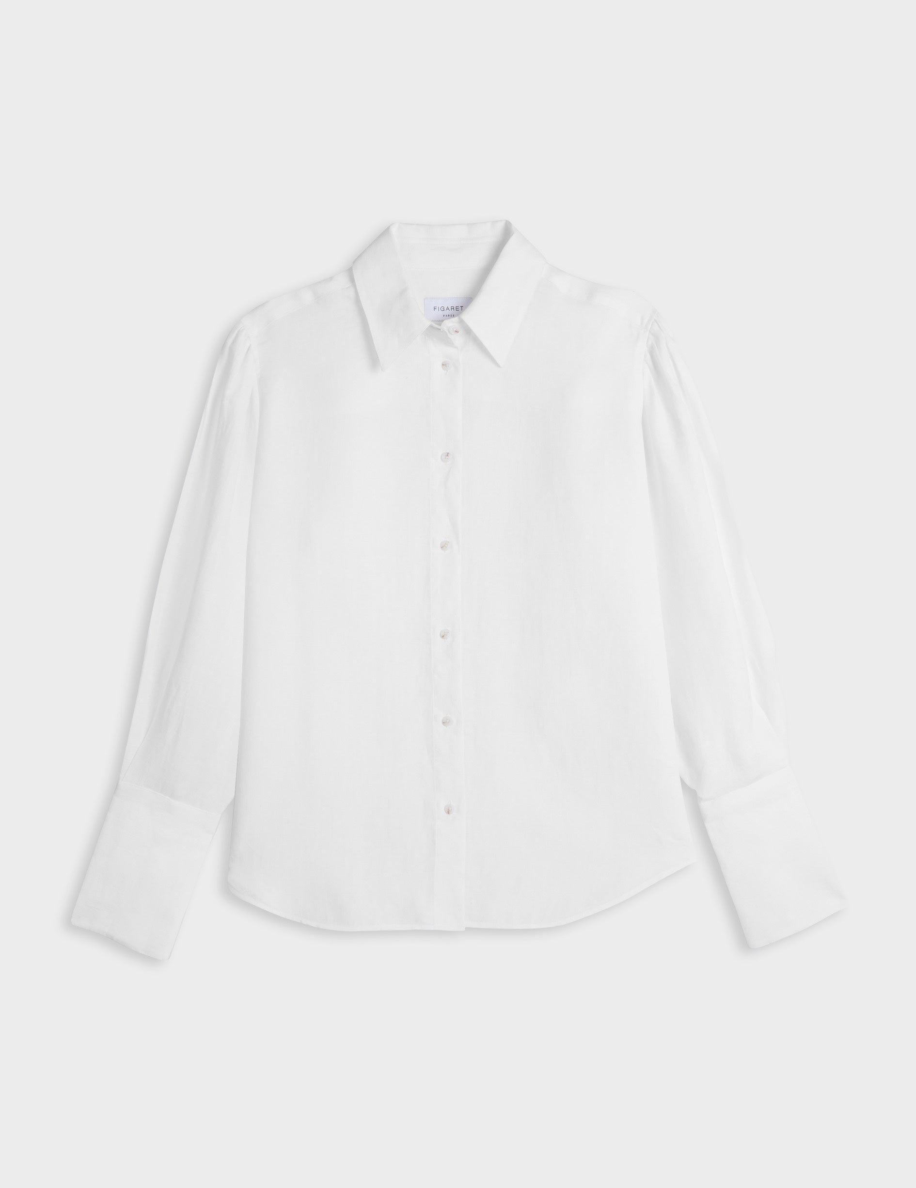 White linen Lexie shirt - Linen - Shirt Collar