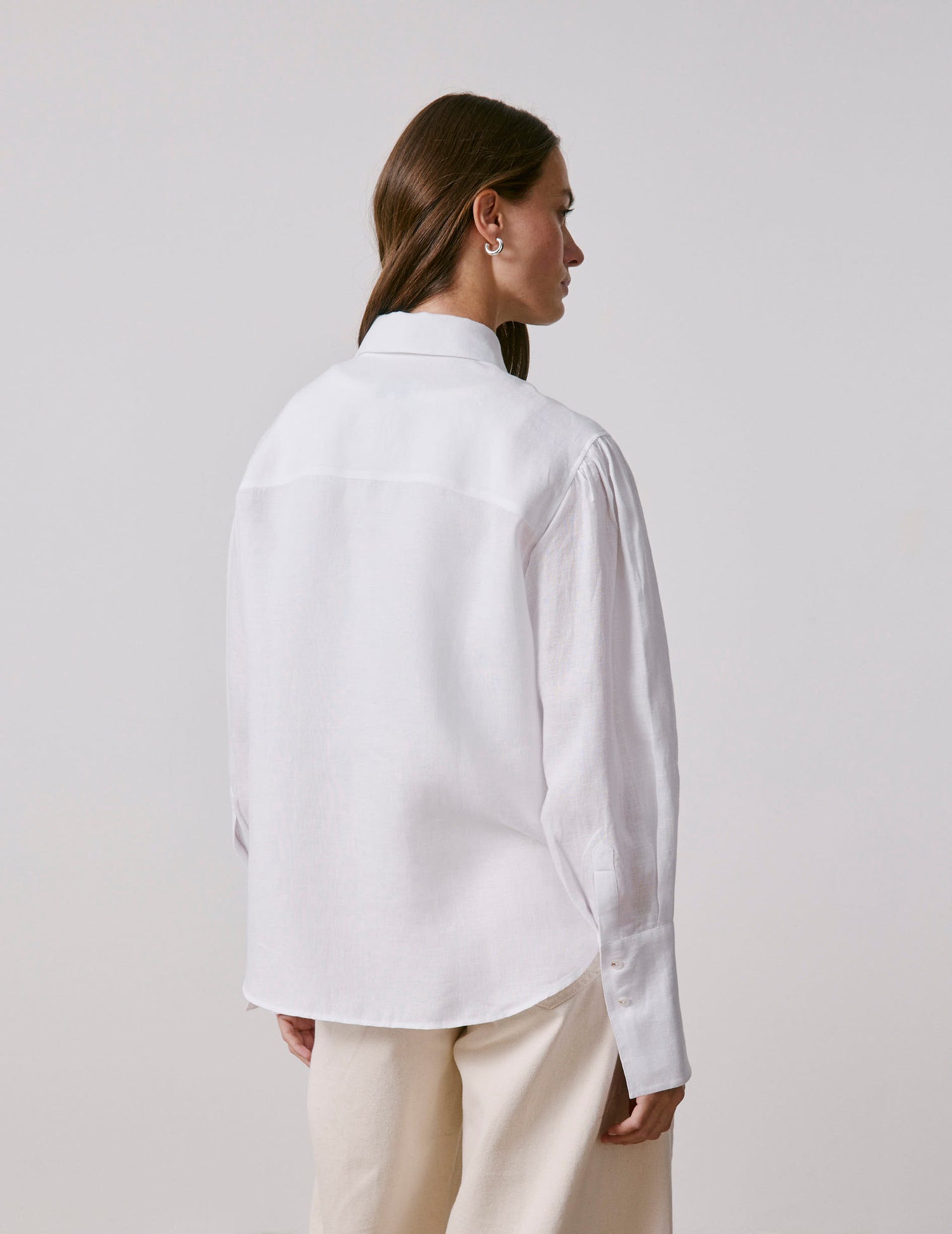 White linen Lexie shirt - Linen - Shirt Collar#2