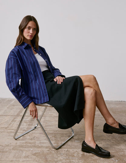 Chemise oversize Lizandra rayée bleue marine