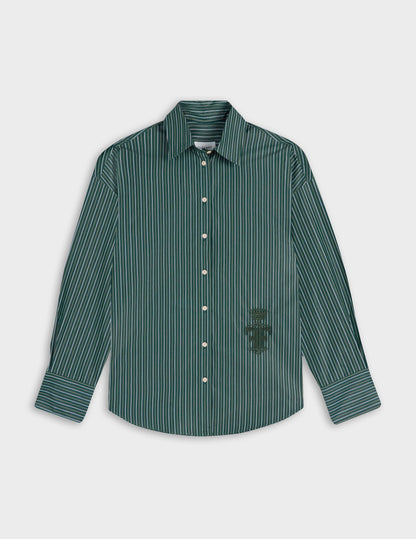 Chemise oversize Lizandra rayée verte