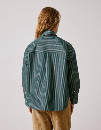 Chemise oversize Lizandra rayée verte