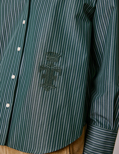 Chemise oversize Lizandra rayée verte