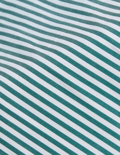 Pyjama Louise en popeline rayée verte