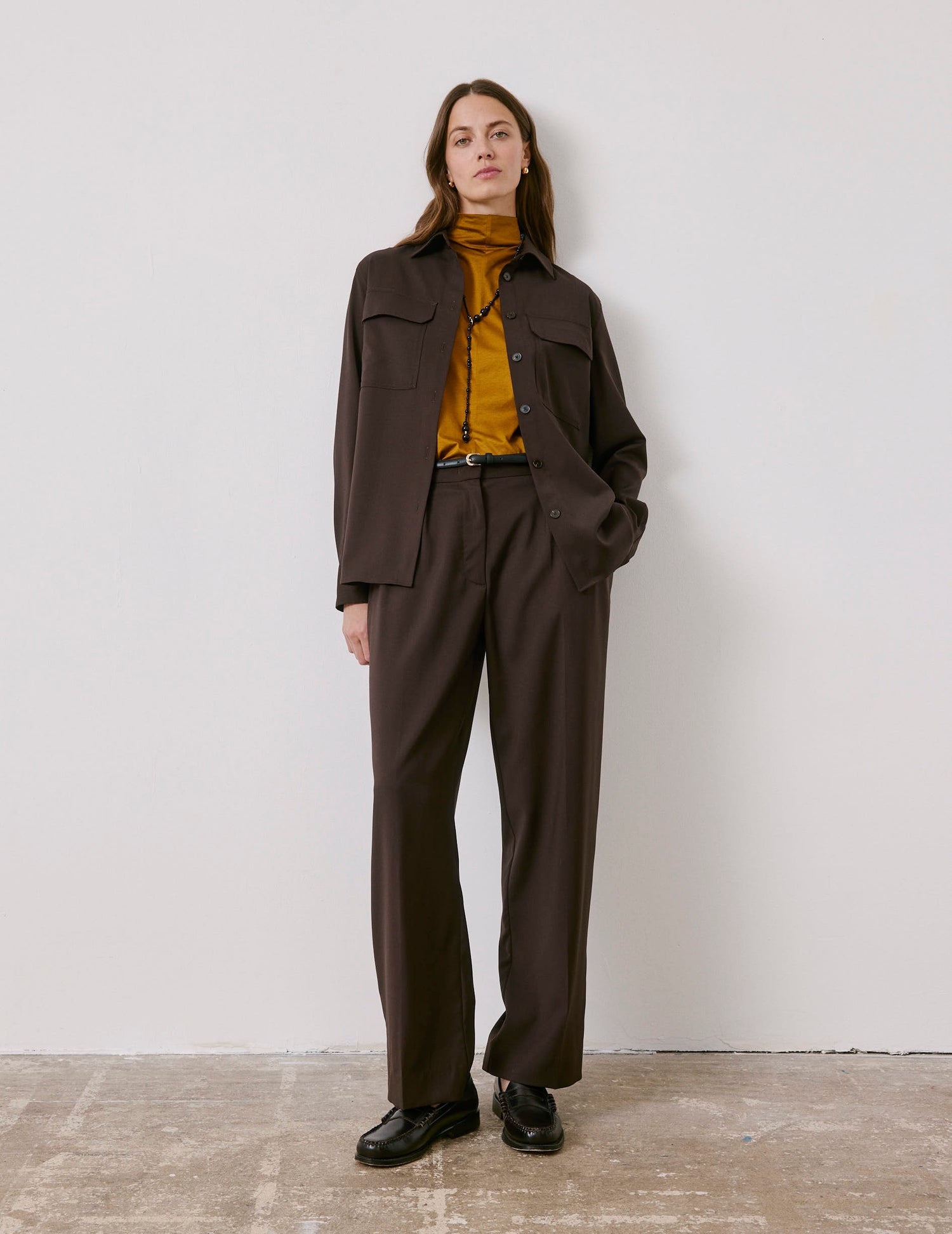 Brown virgin wool Lyzie suit pants