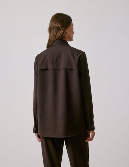 Brown virgin wool Madie overshirt