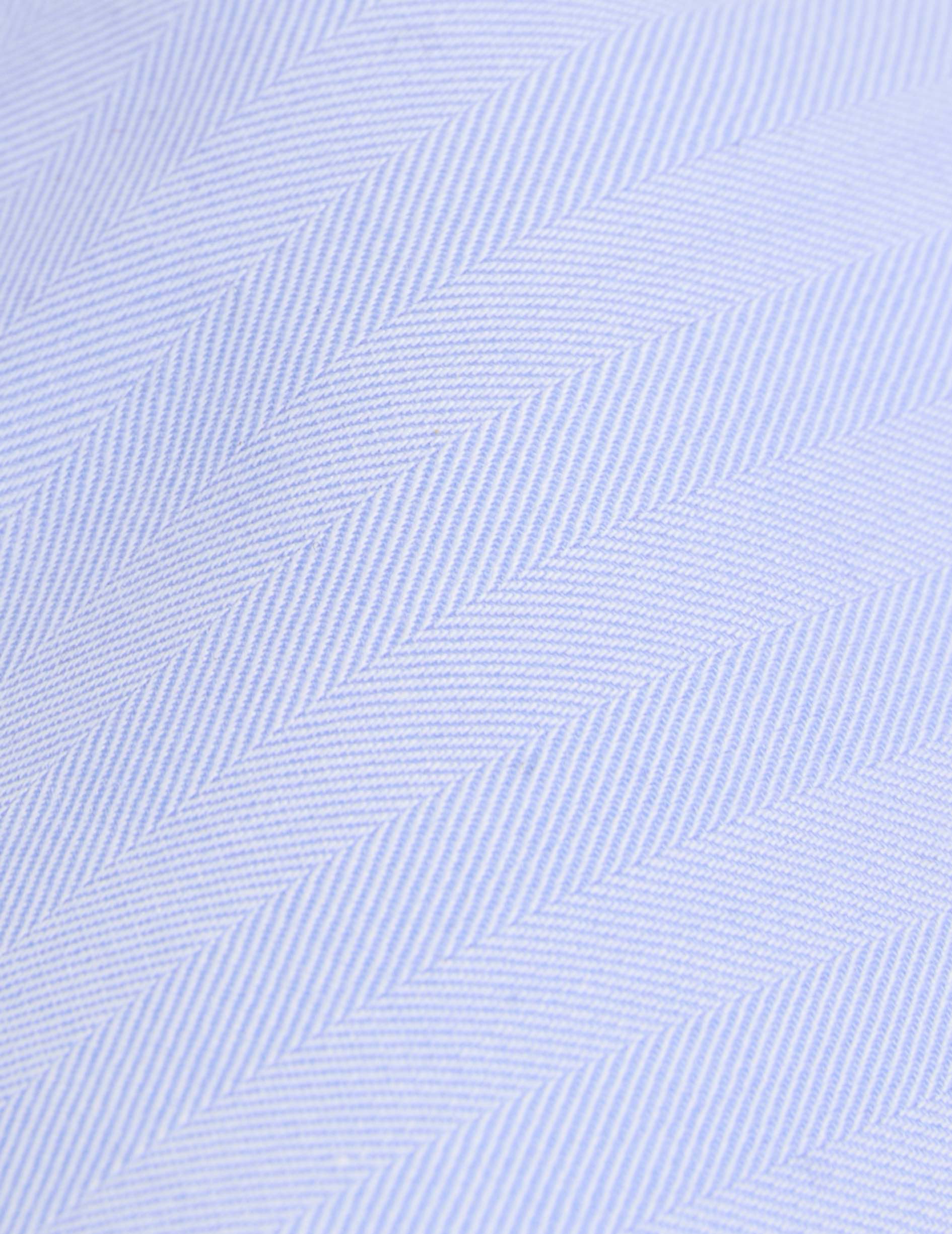Chemise semi-ajustée bleue - Chevron - Col Majestueux