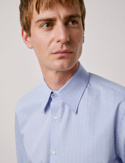 Chemise semi-ajustée bleue