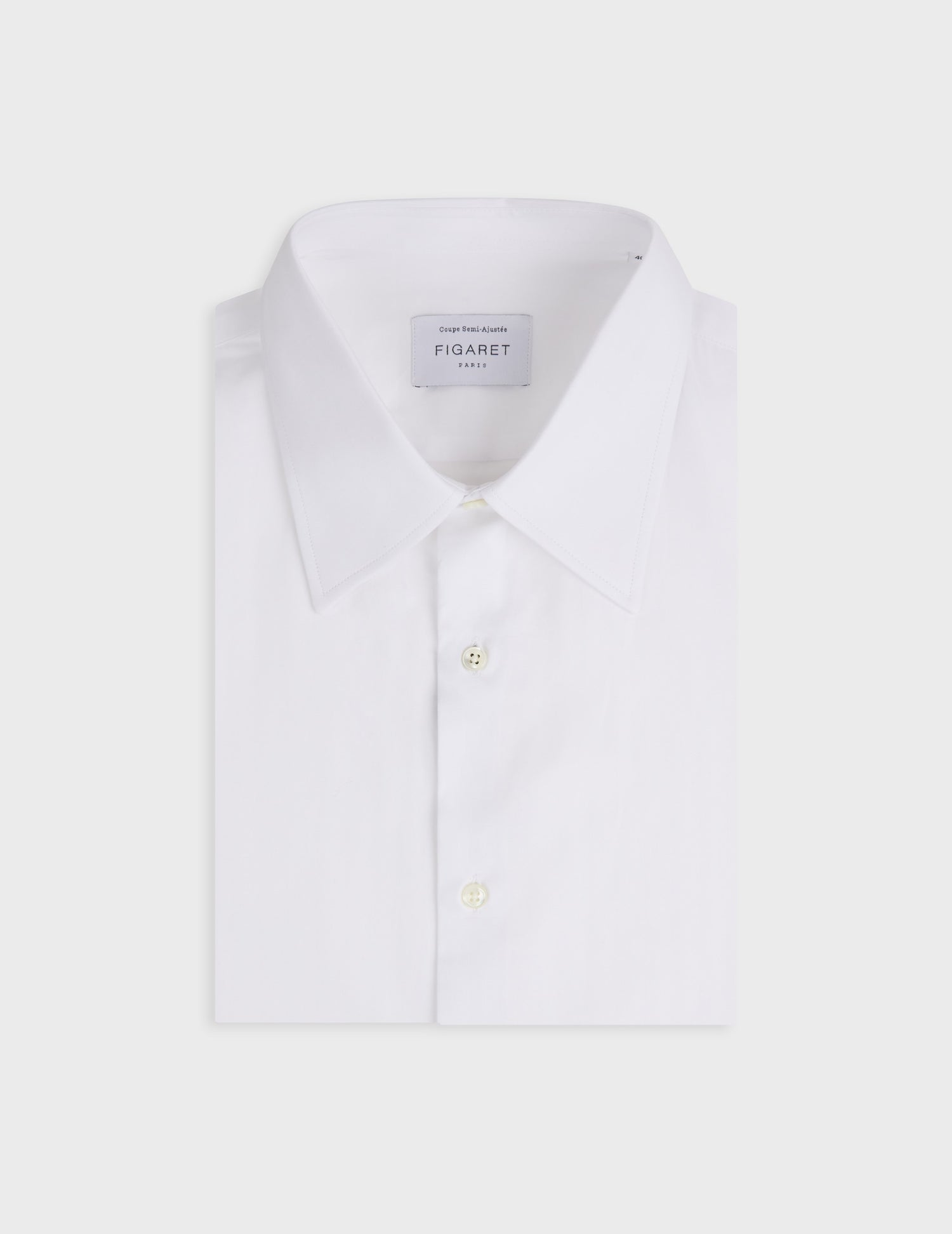 Semi-fitted white shirt - Chevron - Majestic Collar