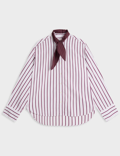 Chemise Margaux rayée bordeaux