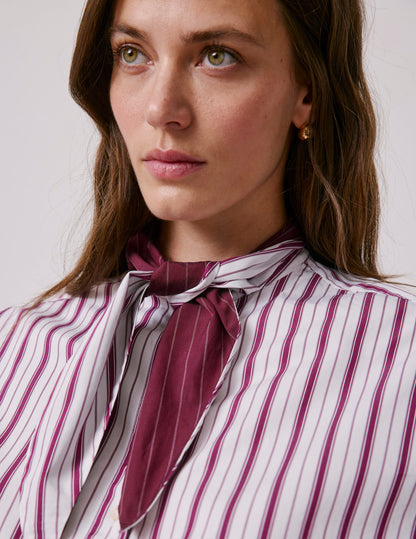 Chemise Margaux rayée bordeaux