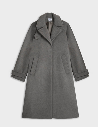 Manteau Marielle en laine taupe