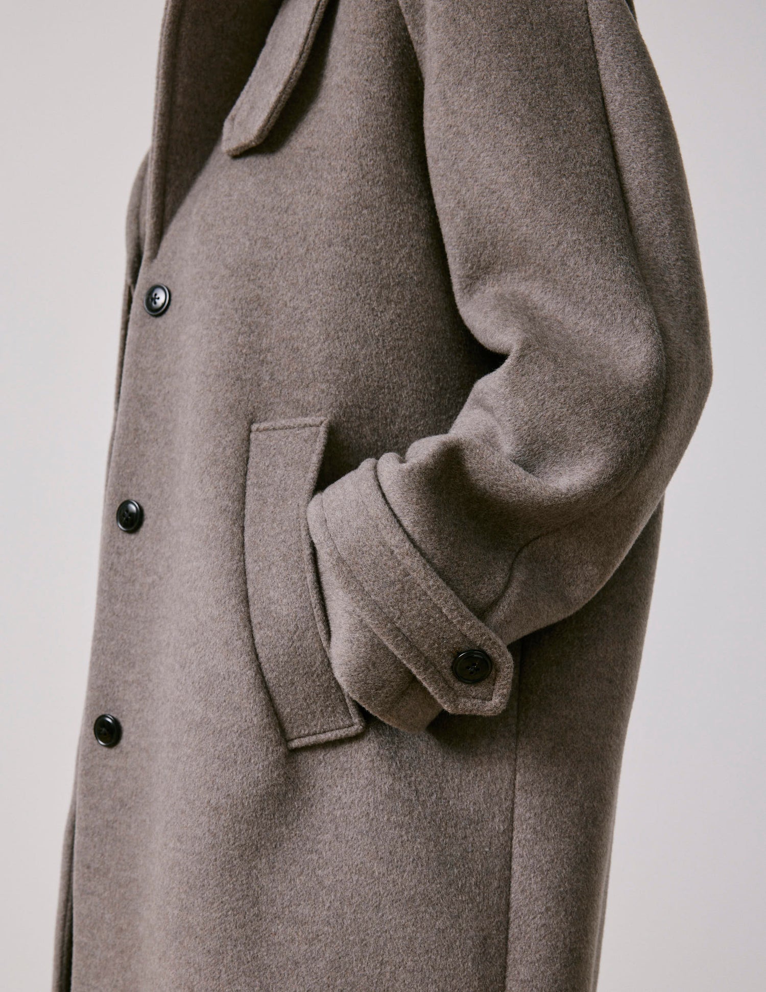 Manteau Marielle en laine taupe