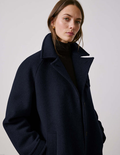 Manteau Marielle en laine marine