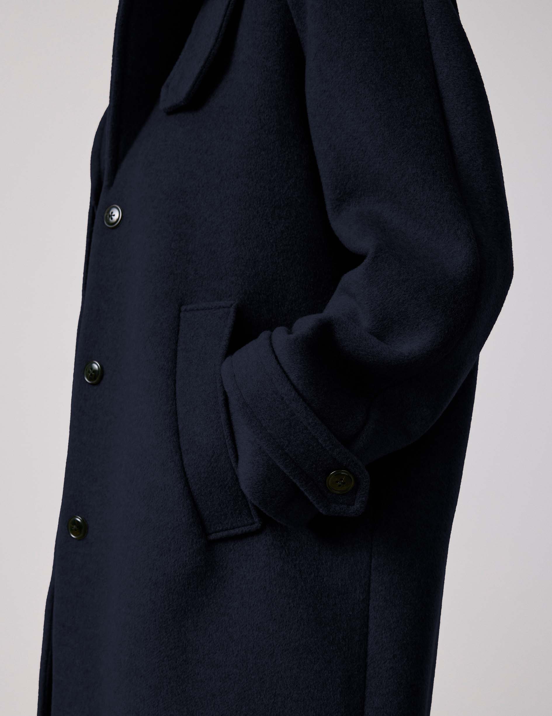 Manteau Marielle en laine marine