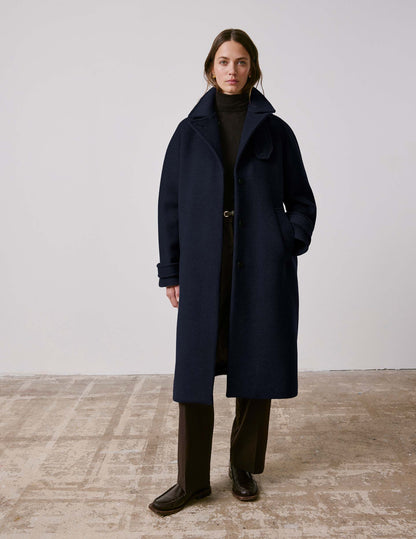 Manteau Marielle en laine marine