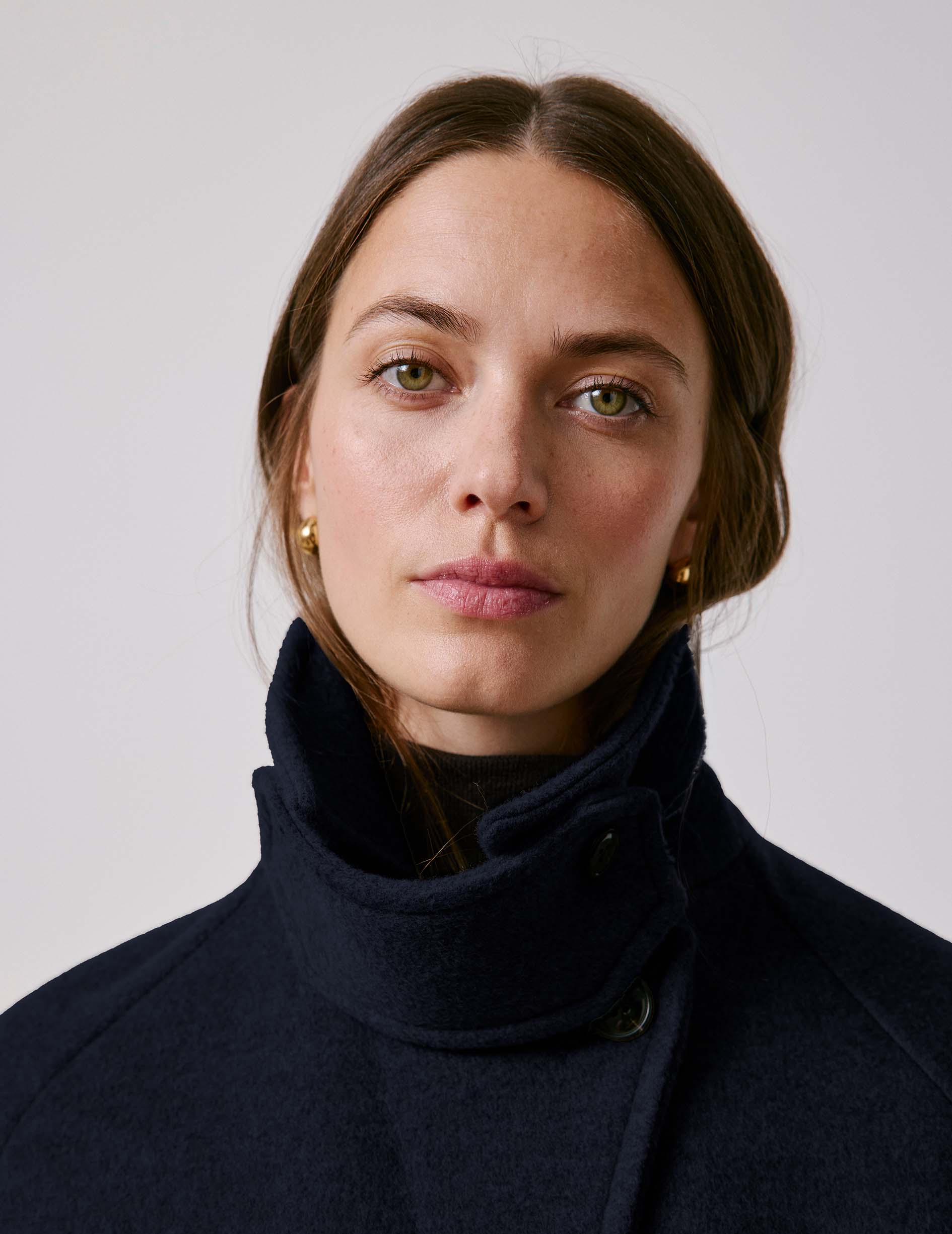 Manteau Marielle en laine marine