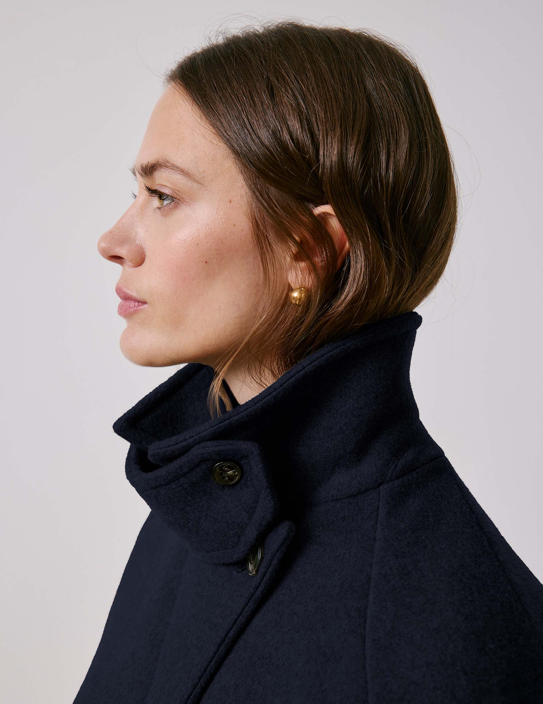 Manteau Marielle en laine marine