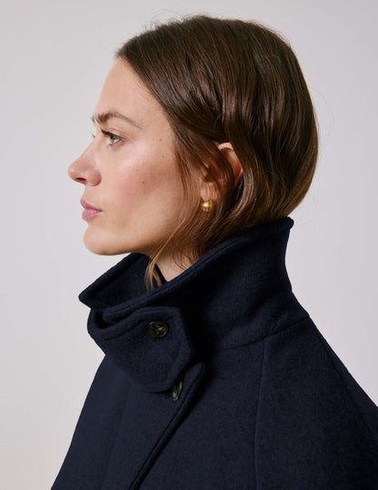 Manteau Marielle en laine marine