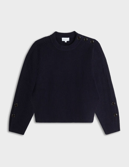 Pull Marino en laine mérinos marine