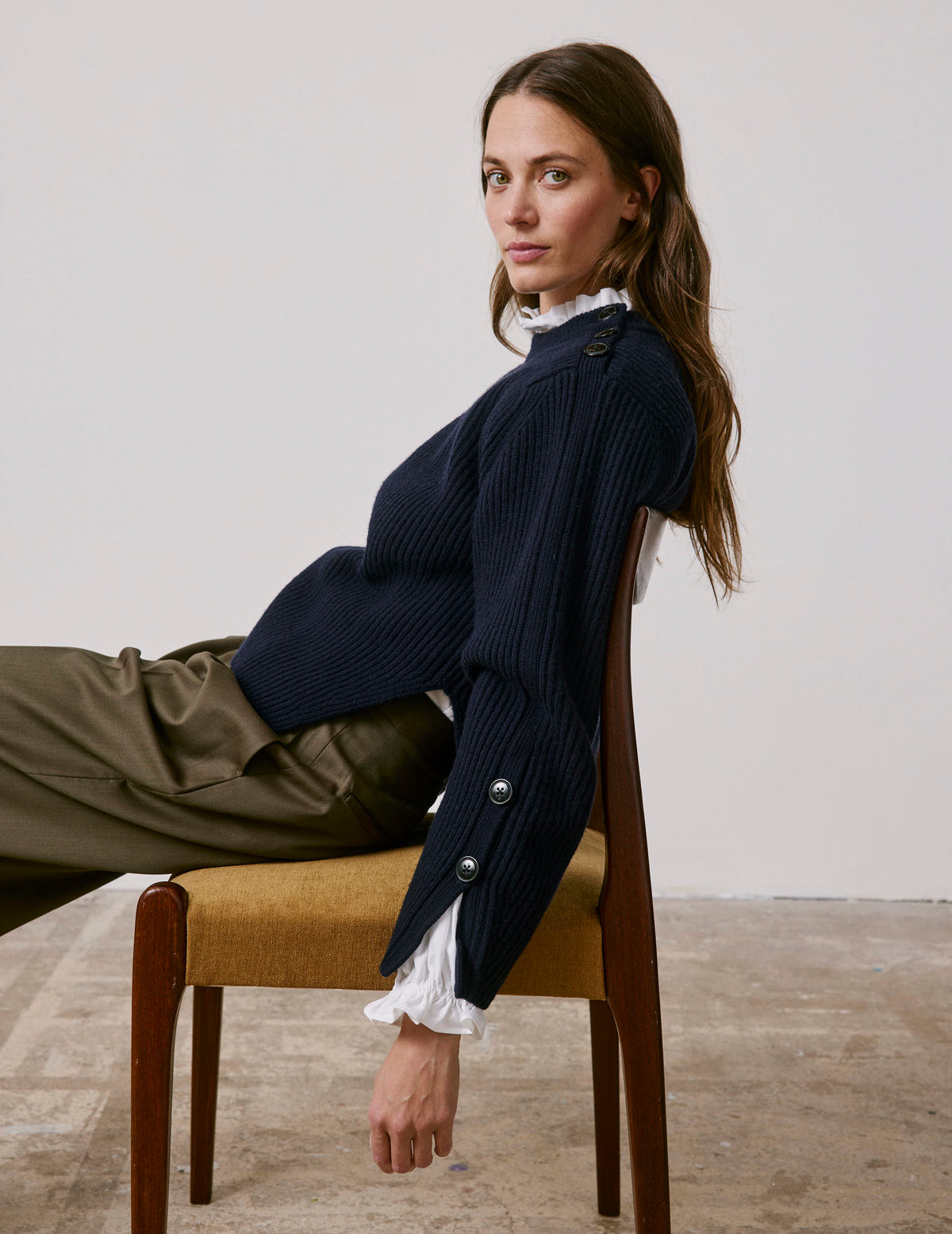 Pull Marino en laine mérinos marine