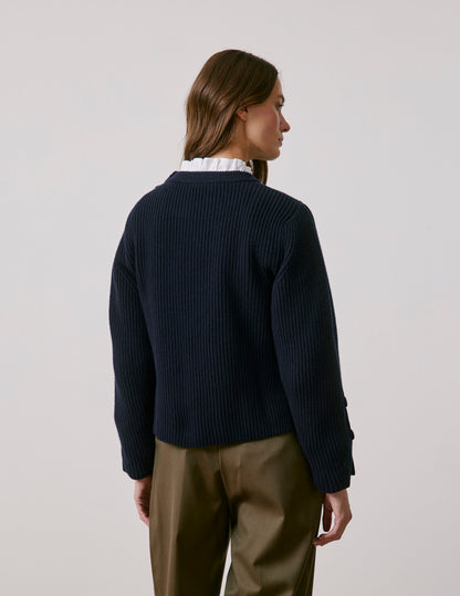 Pull Marino en laine mérinos marine