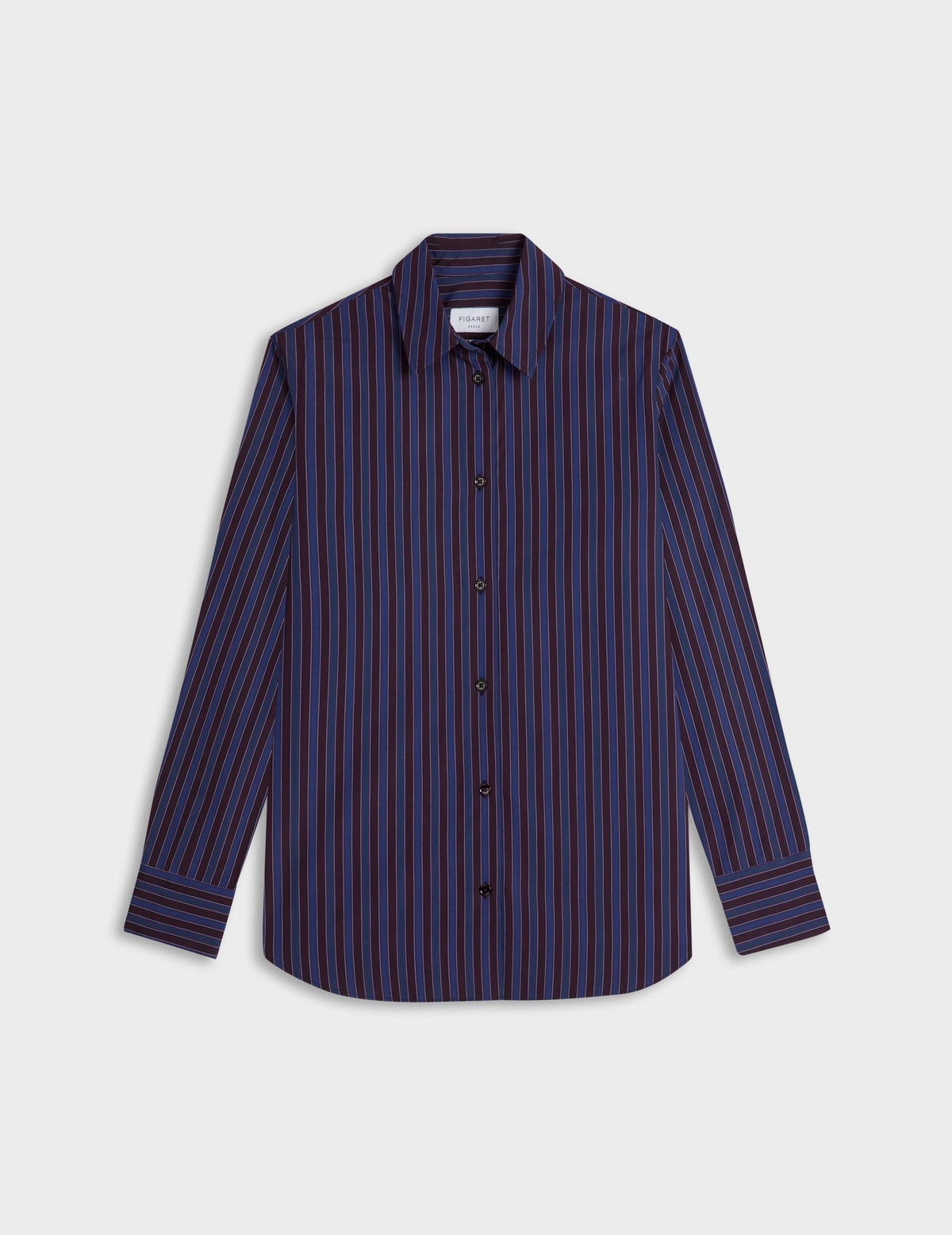 Chemise Marion rayée violette - Popeline - Col Chemise#4