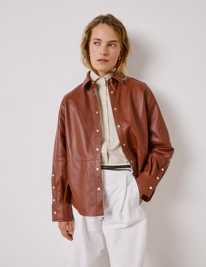 Surchemise Marylou en cuir camel