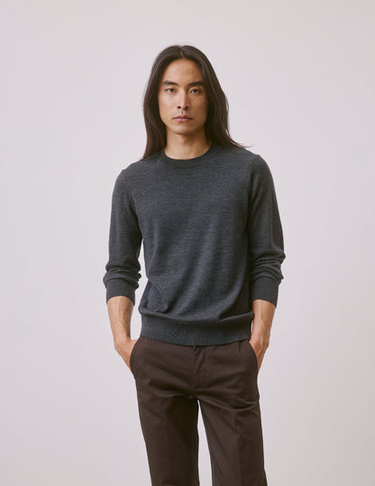 Pull Massimo en laine mérinos gris