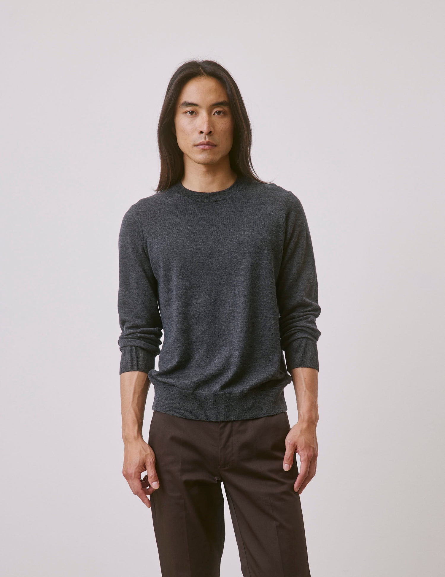 Pull Massimo en laine mérinos gris