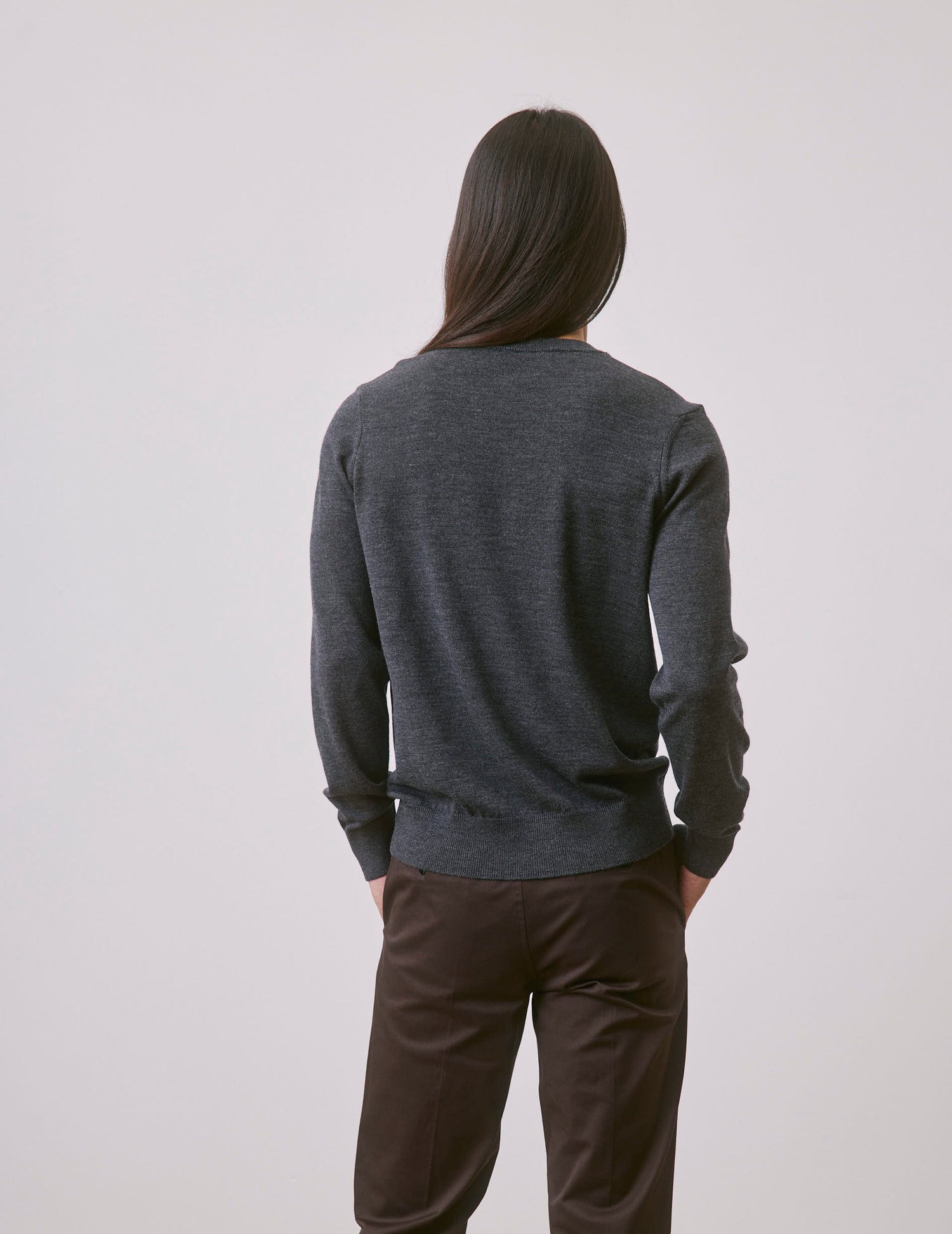 Pull Massimo en laine mérinos gris
