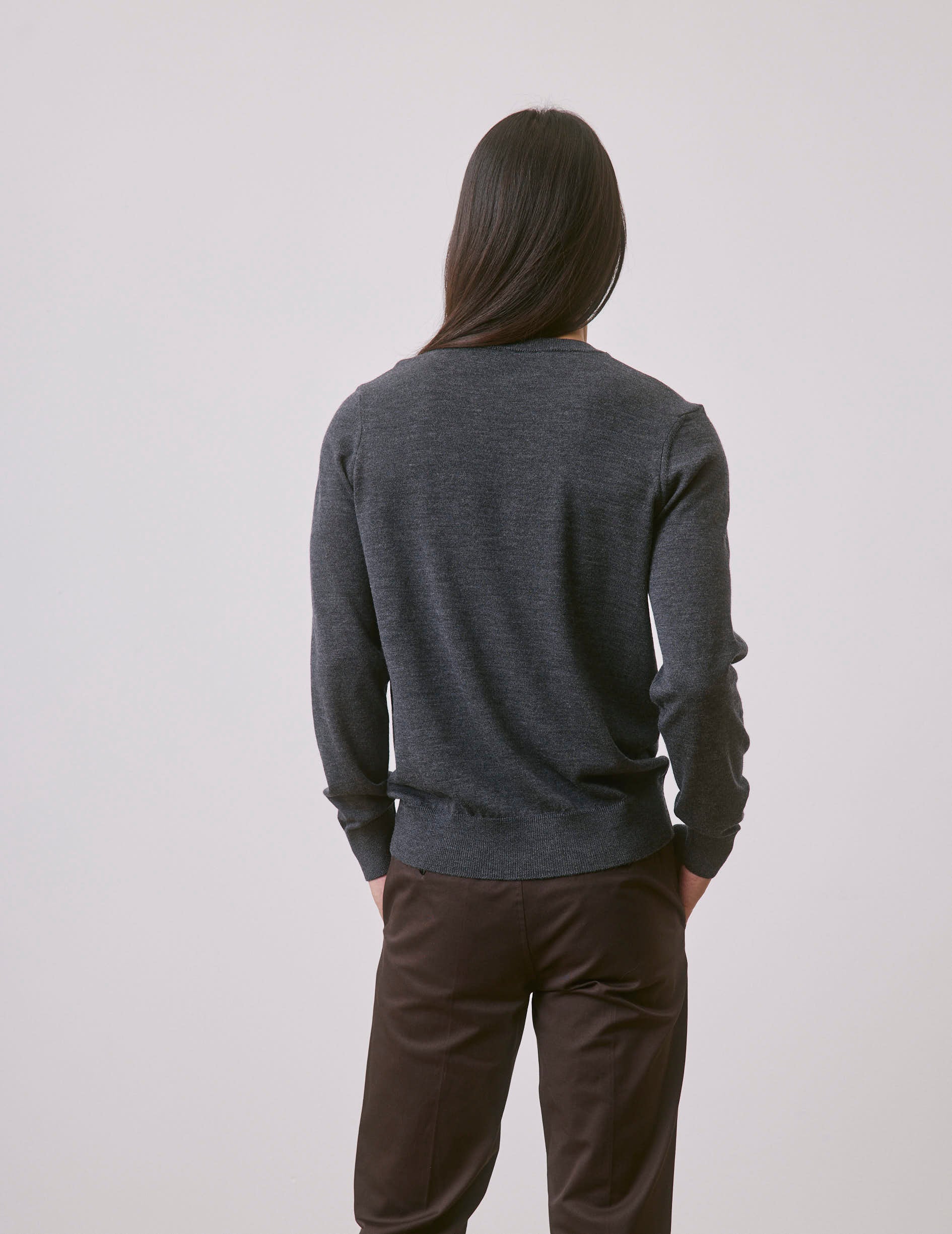 Pull Massimo en laine mérinos gris