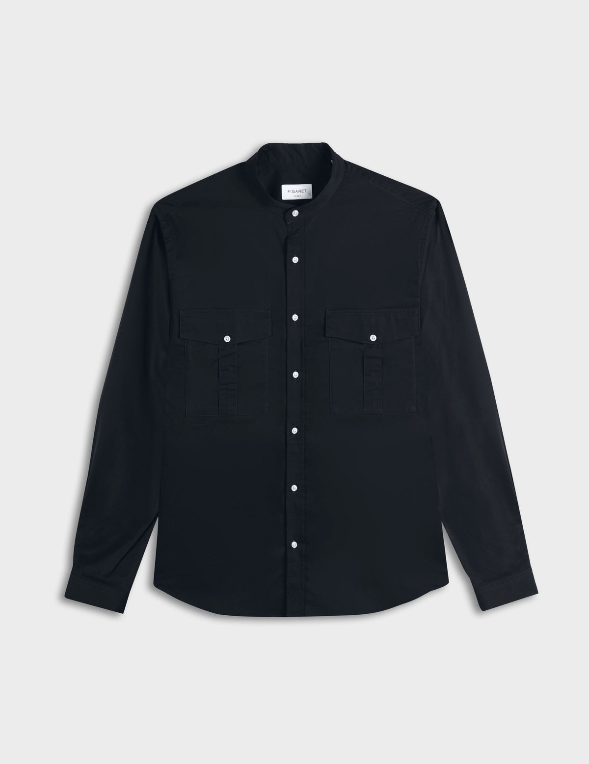 Chemise Mathias bleu marine - Twill - Col Officier