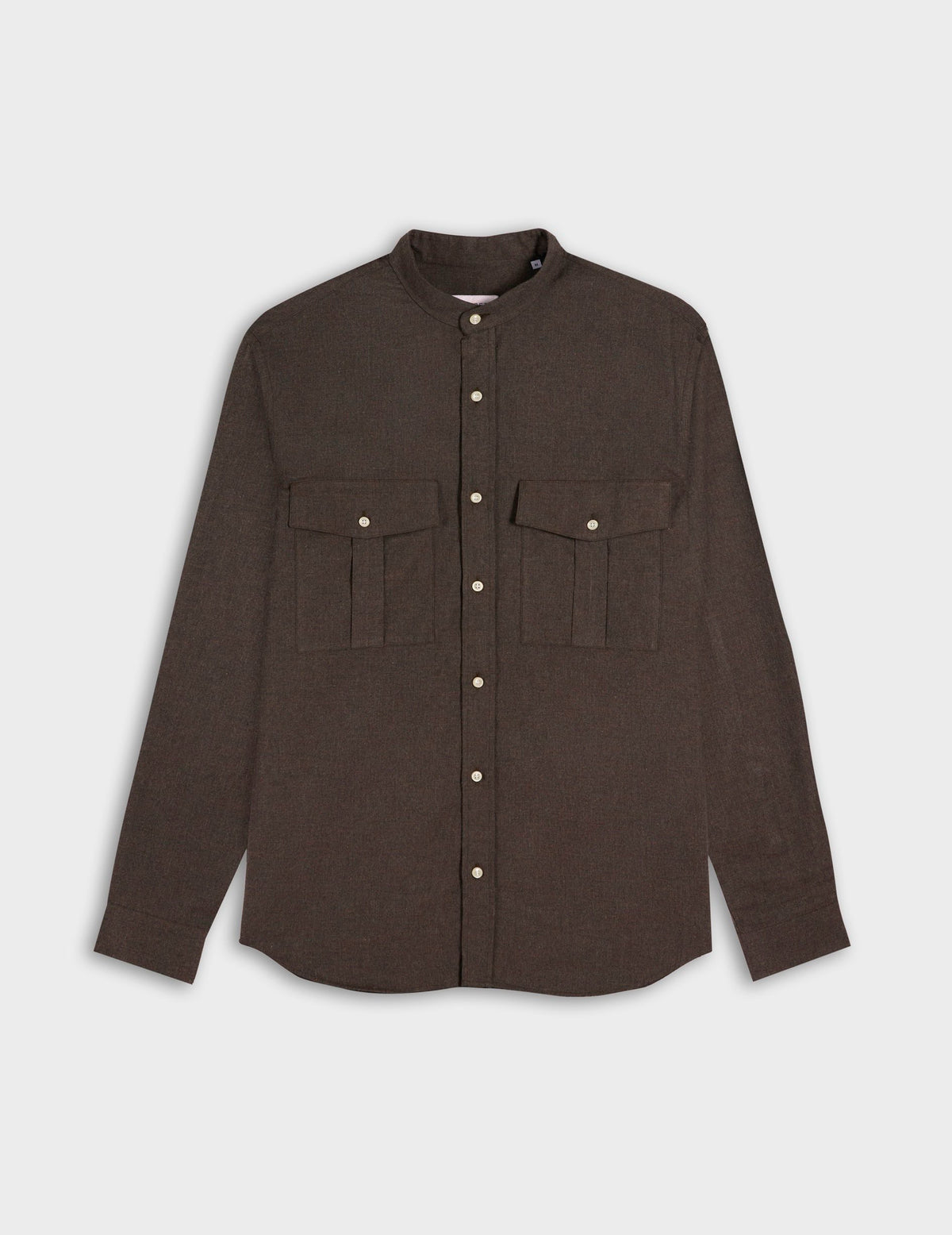 Chemise Mathias en flanelle marron - Flanelle - Col Officier