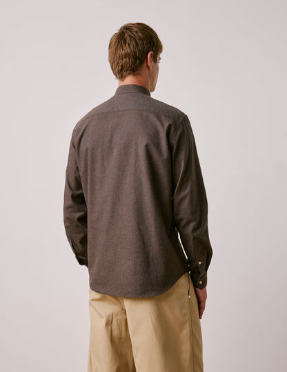 Chemise Mathias en flanelle marron