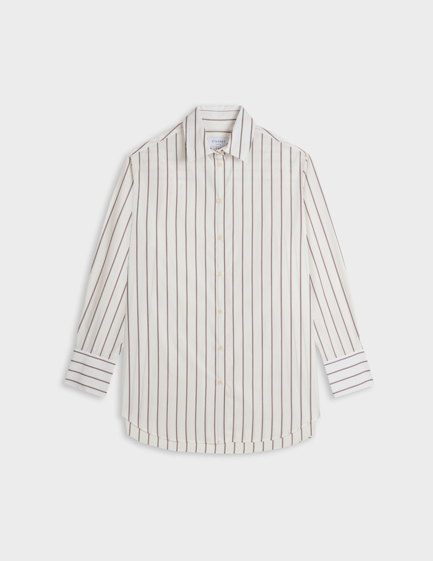 Chemise Mathilde rayée marron - Popeline - Col Chemise#4