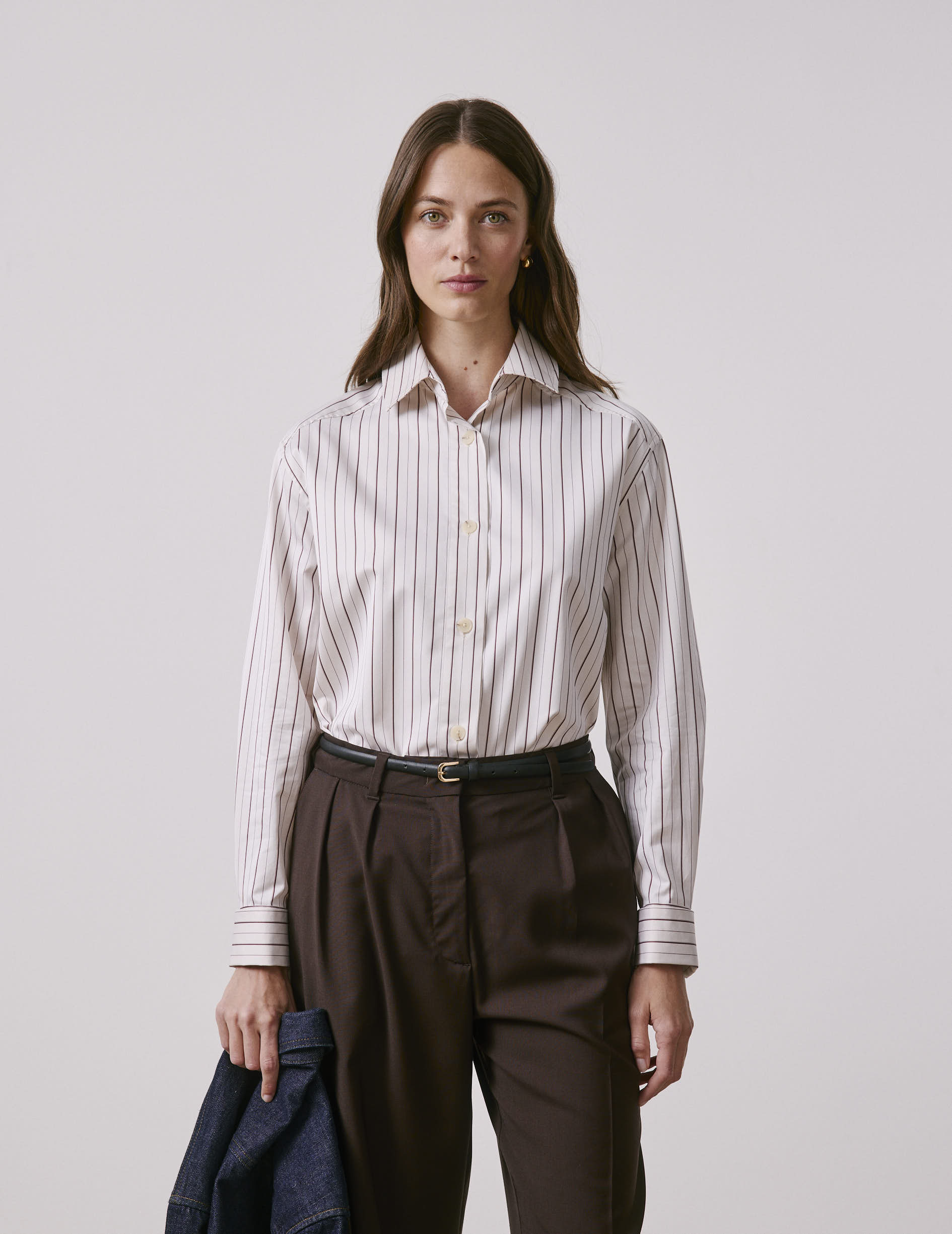 Burgundy striped Hannah shirt