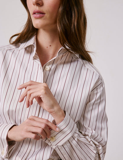Burgundy striped Hannah shirt