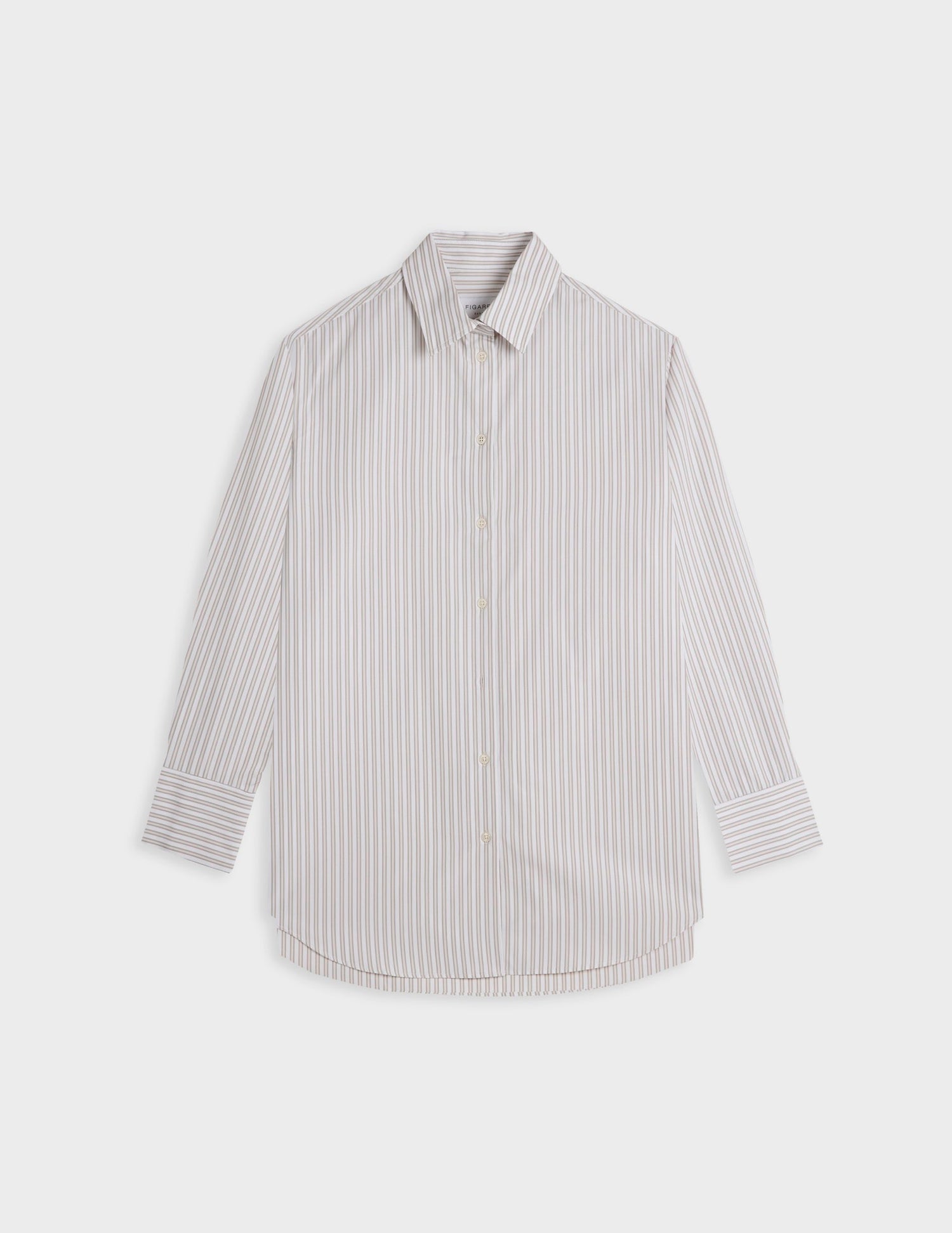 Chemise Mathilde rayée beige - Popeline - Col Chemise#5