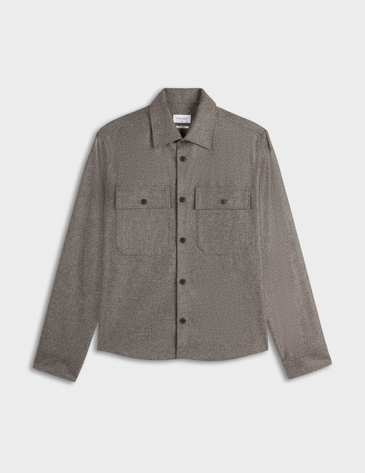 Surchemise Maxime en laine vierge taupe - Laine#5