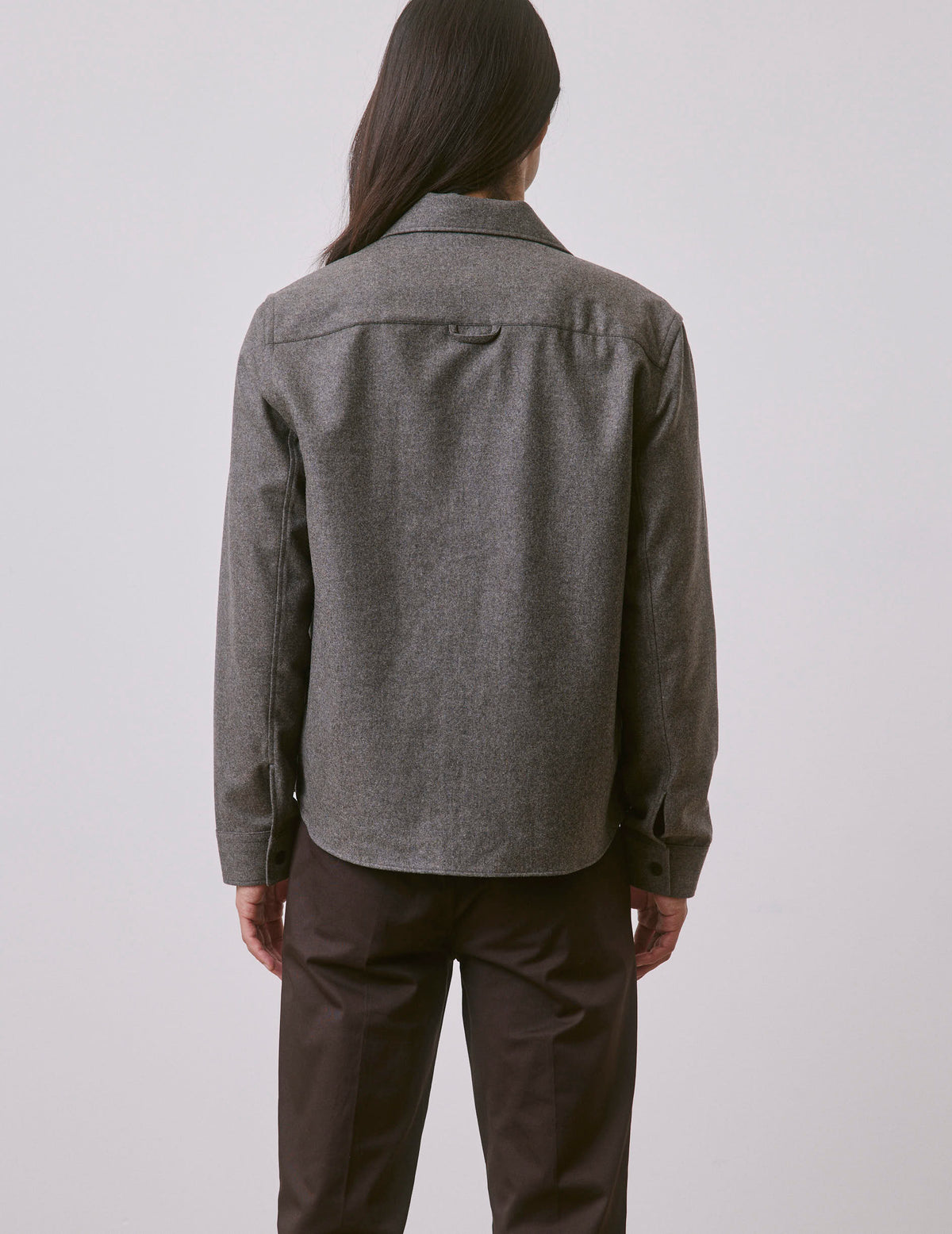 Surchemise Maxime en laine vierge taupe - Laine#3