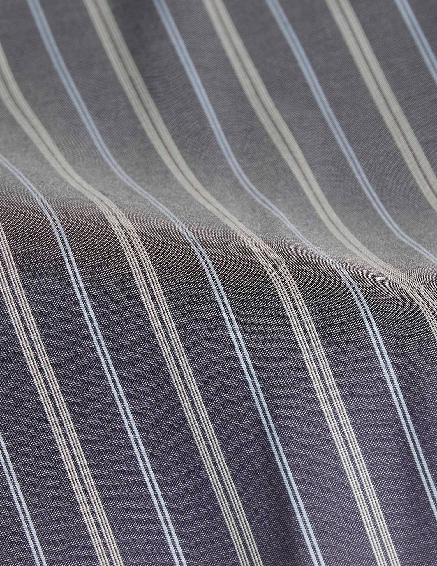 Chemise Mélinda rayée marine - Soie - Col Italien#6