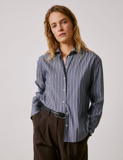 Chemise Mélinda rayée marine