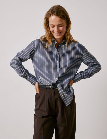 Chemise Mélinda rayée marine