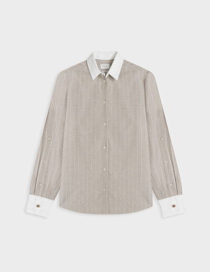Chemise Meryl rayée beige