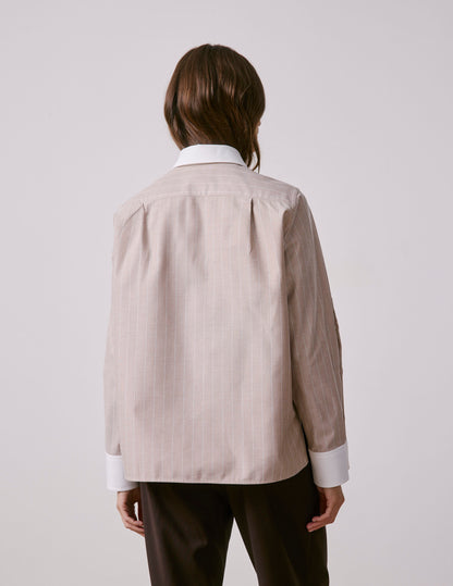 Chemise Meryl rayée beige