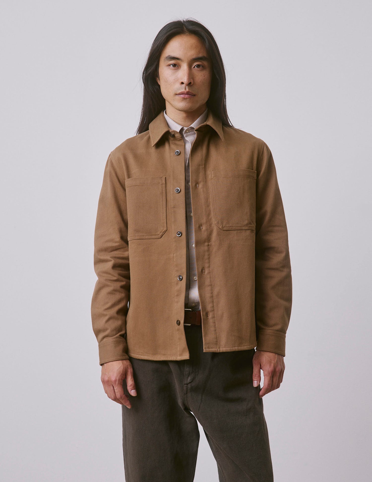 Camel Milan overshirt - Twill - Shirt Collar#3