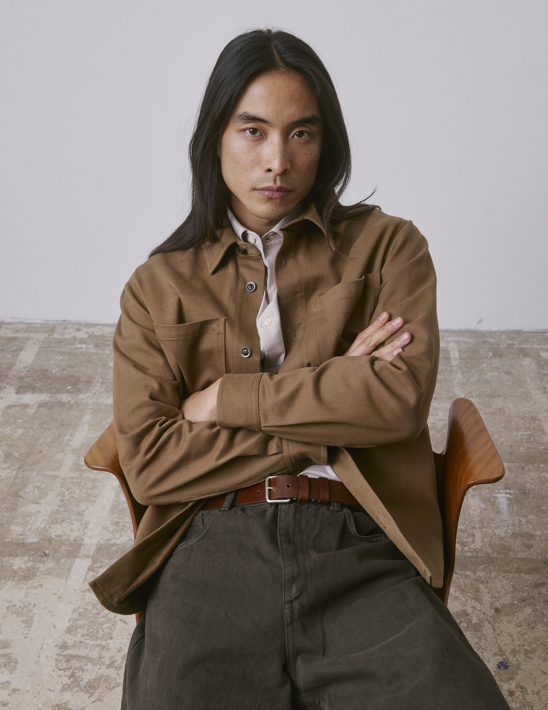 Surchemise Milan camel - Twill - Col Chemise