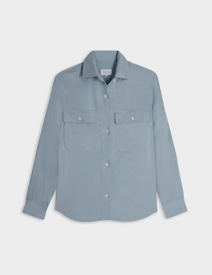Surchemise Milena en flanelle bleue